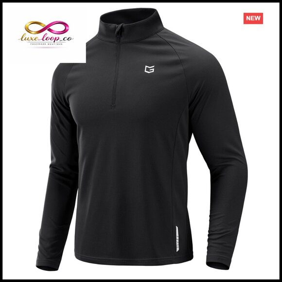 Men's Long Sleeve Quarter Zip Athletic Shirt Quick Dry Lightweight